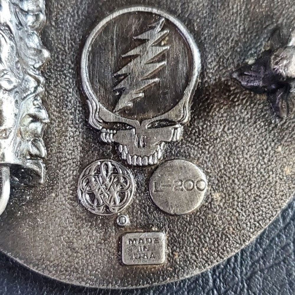 Grateful Dead Vintage 1978 Bertha Skull Roses Belt Buckle Kelly & Mouse L-200 - Picture 5 of 8